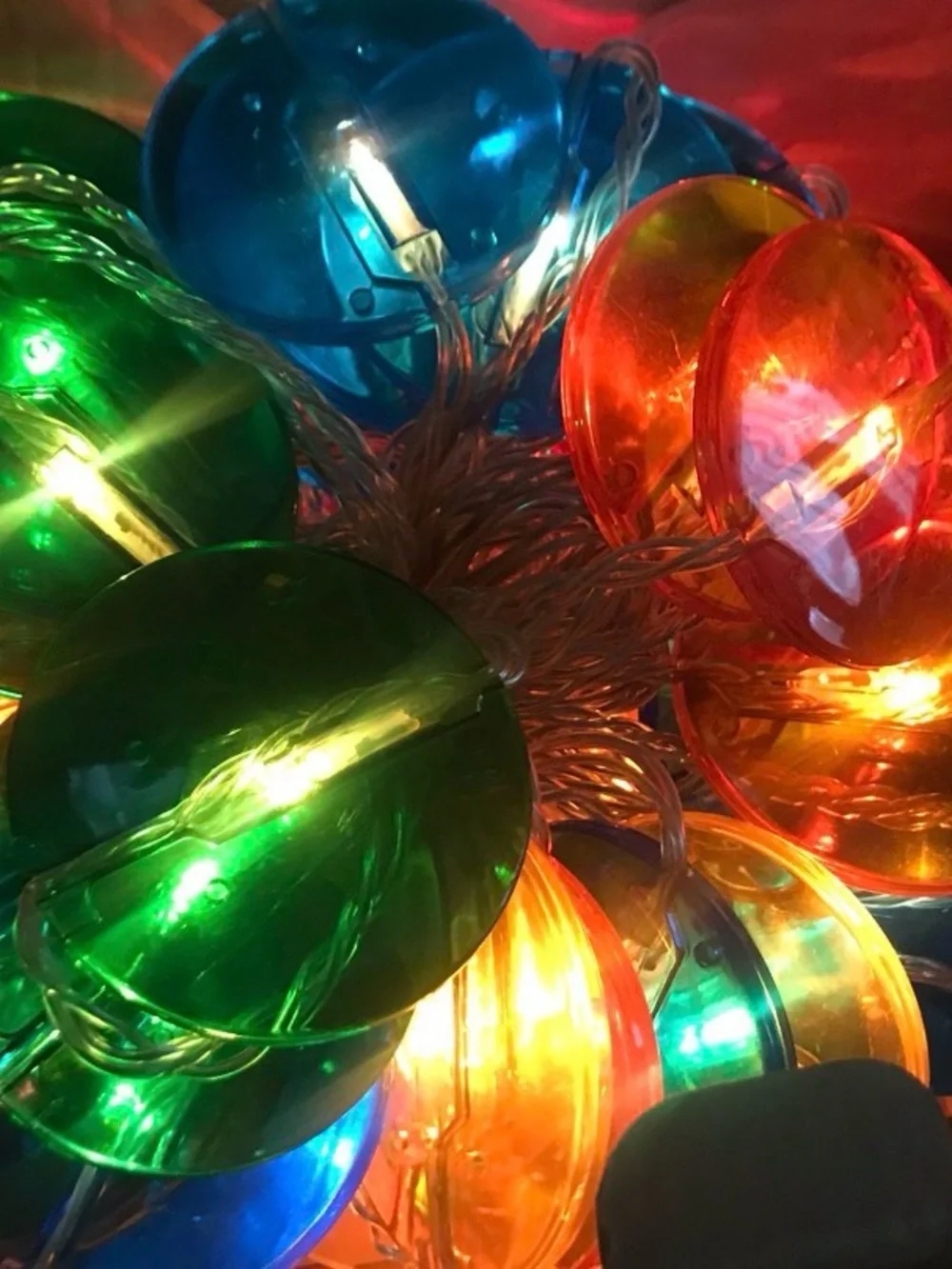 IKEA SKINA Indoor Multicolor Disc String Lights Decor Green, Blue, Amber, Clear